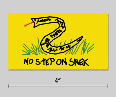 ''No Step On Snek'' Sticker Gadsden Flag Parody Funny Meme 4'' Vinyl Decal