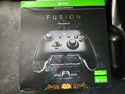 PowerA Fusion Pro Wired USB Controller Black for Xbox One/PC Trigger Locks