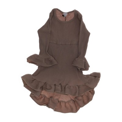 Kleid, Größe: 80, Beige, Baumwolle/Elasthan, Streifen, Rippenstrick #VFK