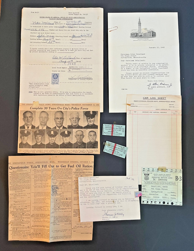 1940s Lot Springfield Mass Police Department Officer Peter McLelland WW 2 Travel