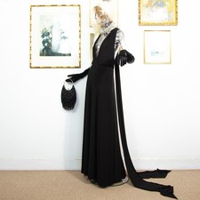 Vintage 90er Jahre schwarzes Abendkleid | dra...