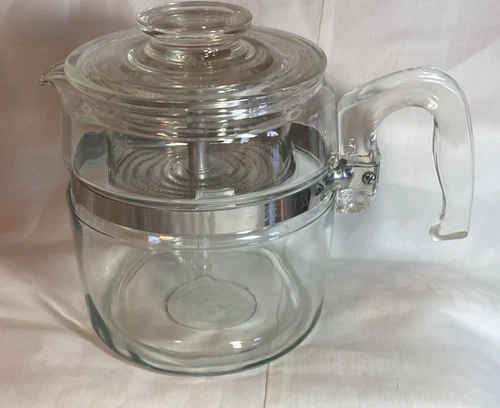 New ListingVintage Pyrex Flame Ware 6 Cup Coffee Pot Glass Percolator 7756 USA