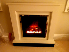 Be Modern Edmonton electric fireplace suit with LED flame effect.