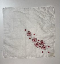 Vintage Valentine Red Heart Handkerchief Hanky Hankie  5 - 11  