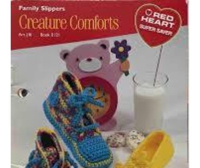 Red heart Creature Comforts Knit and Crochet Slippers Pattern Booklet