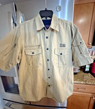 Vintage Triple Five Soul NYC Khaki Multi-Pocket Cargo Utility Shirt Men's Med