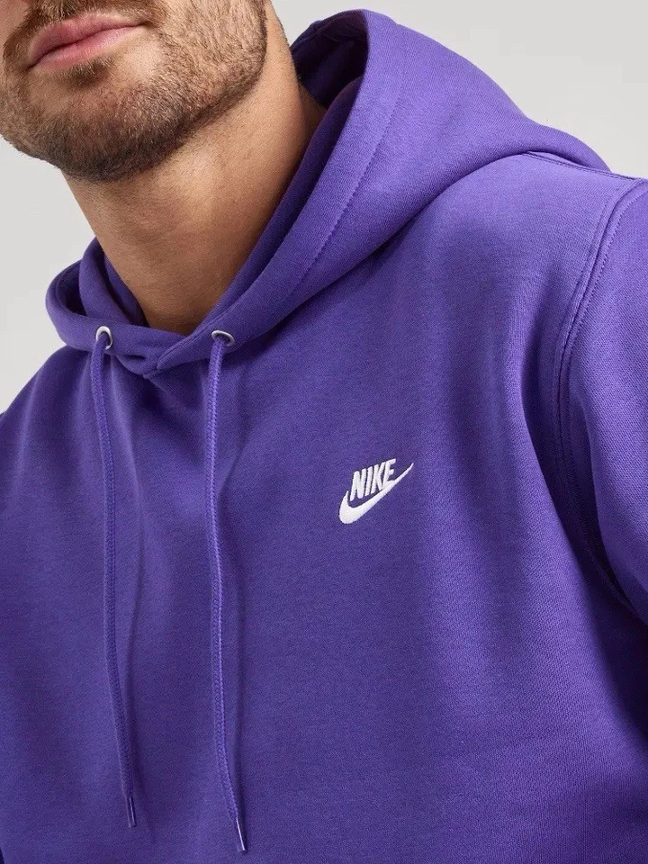 Pulôver Nike masculino tamanho G clube esportivo lã com capuz uva selvagem roxo grande novo - Imagem 4 de 4