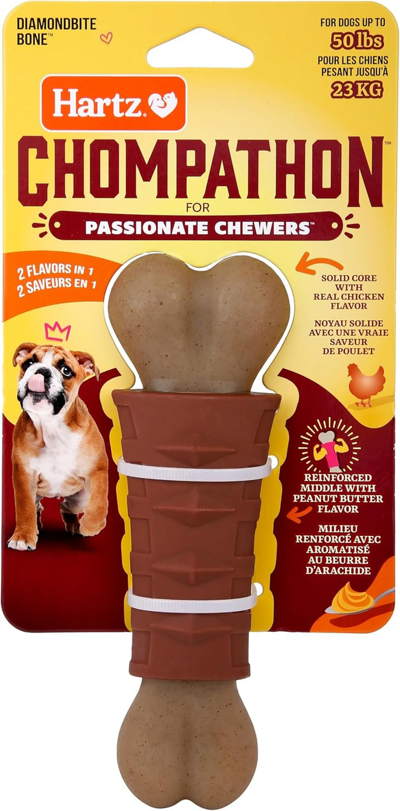 Hartz Chompathon Diamondbite Bone Dog Chew Toy for Aggressiv