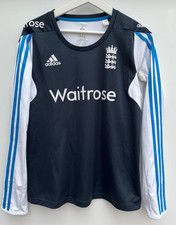 Adidas England Cricket Shirt Womens 16 XL Waitrose Long Sleeve Top