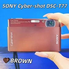 Sony Cybershot DSC-T77 10.1MP Digital Camera 4x Optical Zoom Brown- 100% Working
