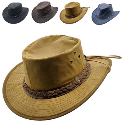 Wasserdichter Cowboyhut Wachs Baumwolle - klassischer Western Outback Reithut Herren Damen