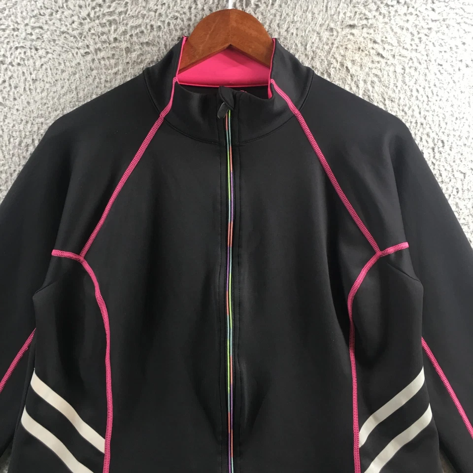 Chaqueta deportiva Fila con cremallera completa para mujer XL negra mezcla de poliéster manga larga cuello falso Foto 2 de 4