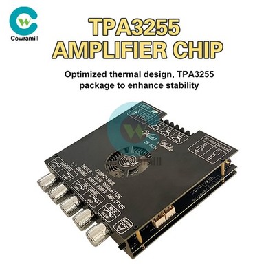ZK-AS21 2.1 Channel Bluetooth Power Amplifier Board Module TPA3255 Subwoofer AUX