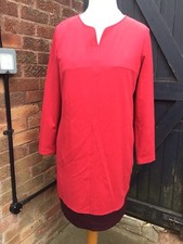 Riani Dress Pinky Red   Size 14 Jersey Feel Relaxed Fit Bust 42 In  37 Inch Long