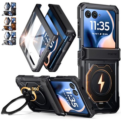 For Moto Razr 2026/2025/2024 Case Poetic Tempered Glass With MagSafe Kickstand