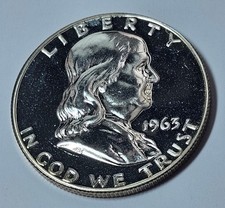 1963 US Franklin 50C Proof Nice Coin