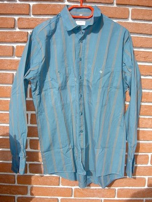 Dornbusch basic line men's shirt long sleeve green/ochre striped size 41