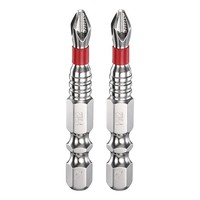 "2 Stk. Anti-Rutsch-Kreuzschlitz-Bit PH2 1/4\" 2\" Magnetisch Rot FüR"
