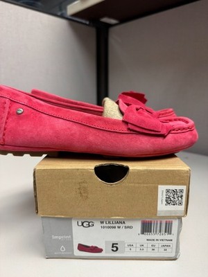 UGG Women's Lilliana Flat Slip On Suede Red Size 5 New