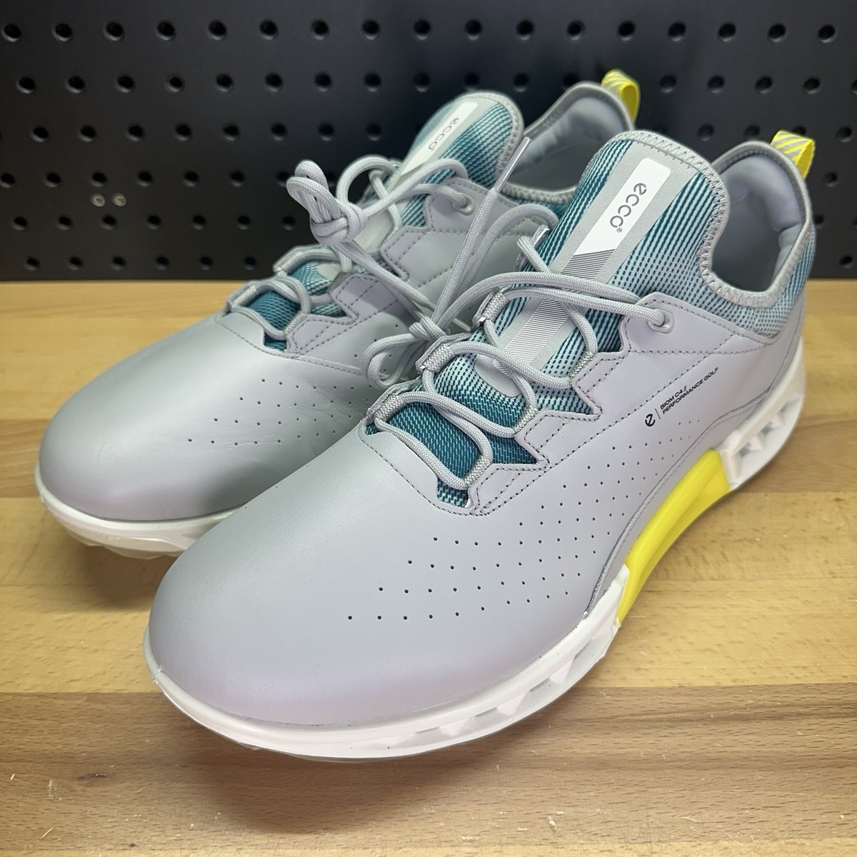 ECCO Biom C4 Gore-Tex GTX Golf Shoes Yellow Gray Men's Size 11