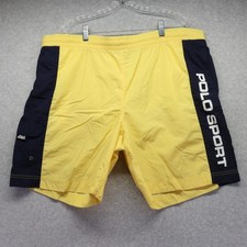 Polo Sport Ralph Lauren Swim Shorts Mens XL Surf Beach Mesh Brief Lined Yellow