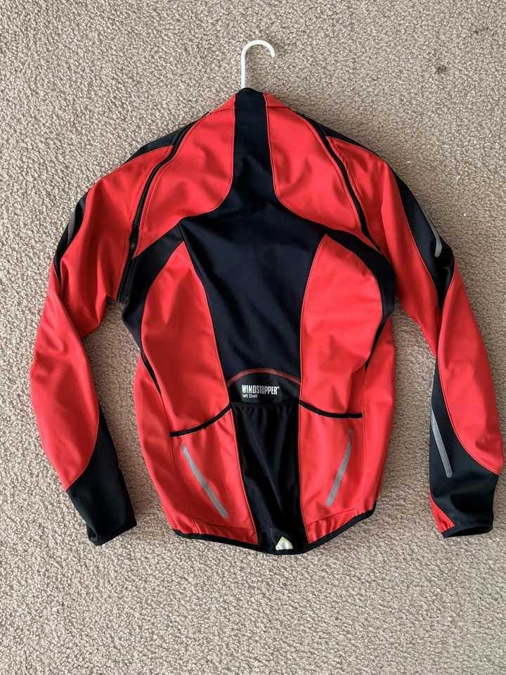 Chaqueta Gore Bike Wear Windstopper Soft Shell para Hombres GRANDE Roja Reflectante Ciclismo Foto 2 de 2