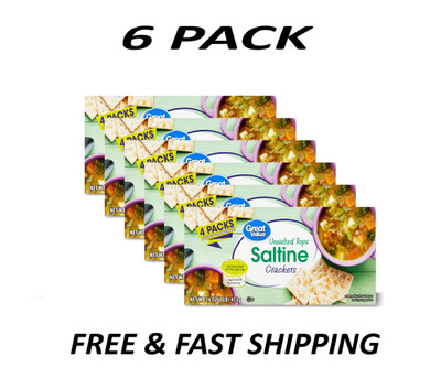 (6 pack) Great Value Unsalted Tops Saltine Crackers, 16 oz.
