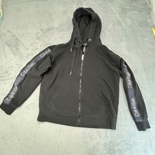 Calvin Klein Performance Women's Small Black Logo Tape Full Zip Hoodie