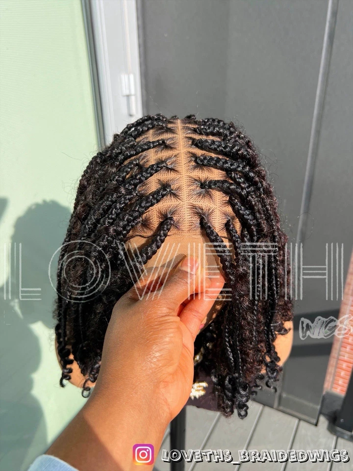 Ships next day(2days SHIPPING)Cornrow Full lace Braided wig,black knotless braid - Image 4 of 4