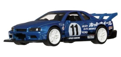 HOT WHEELS 1999 NISSAN SKYLINE GTR R34 PULLBACK SPEEDERS 1:43