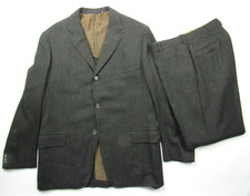 Vtg 1960  s 1962 Date Bespoke 2 Pc Suit Hollywood VLV Wool 41L / 33.5 x 31