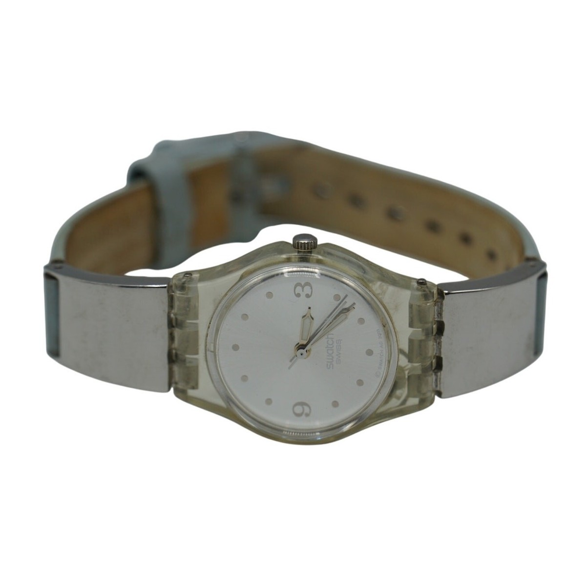 Swatch Watch LM122 Urban Lady 2002 Leather Blue Band Gray  display picture 1