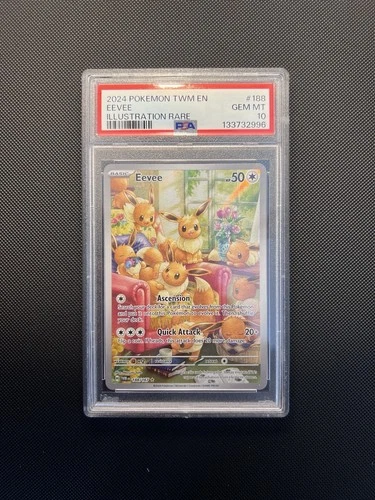 PSA 10 GEM MINT Eevee 188/167 Twilight Masquerade Illustration Rare Pokemon Card