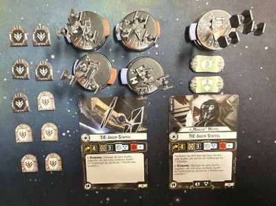 Star Wars Armada - Imperium - 5 x Tie Jäger mit  Mauler  Mithel - Deutsch