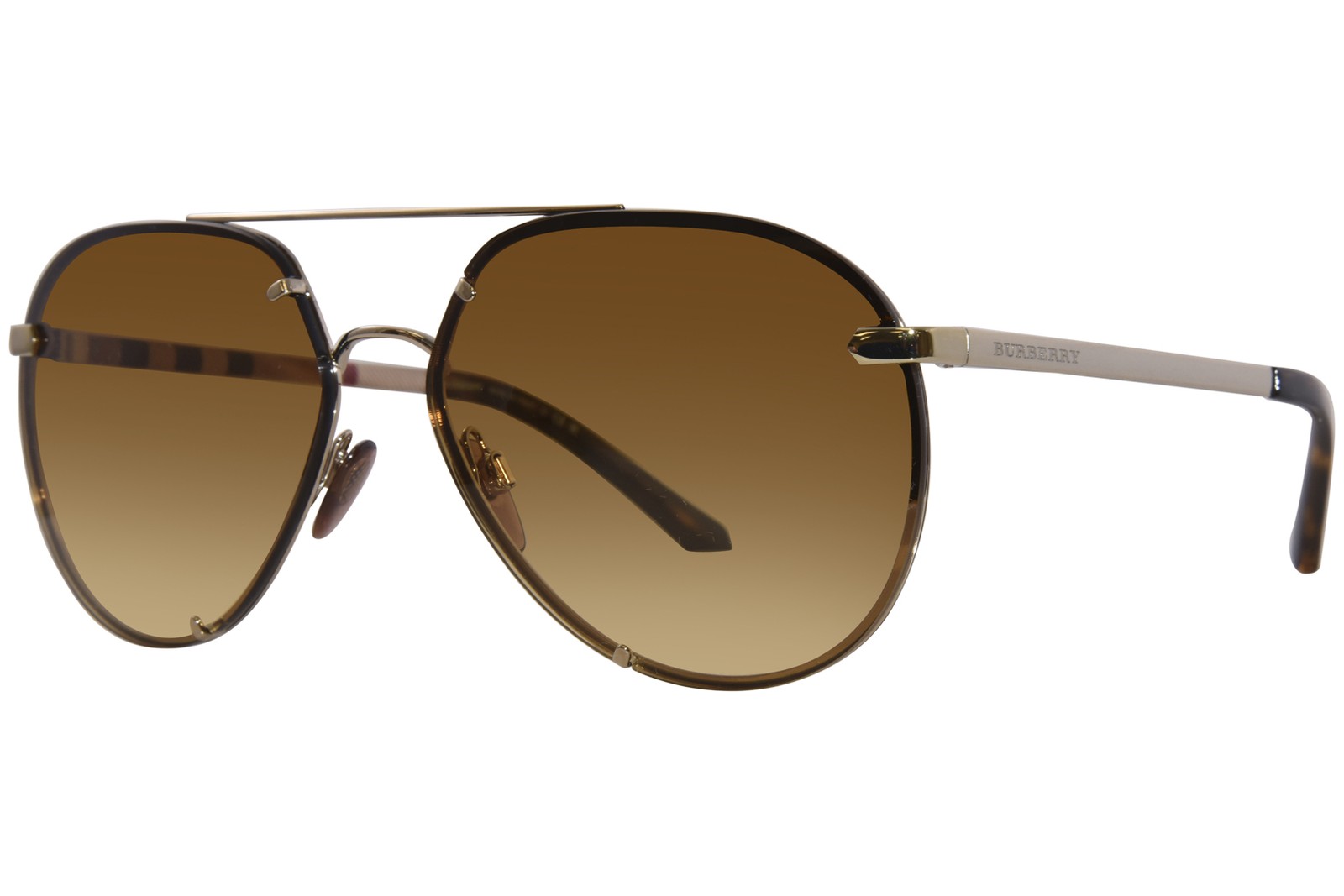 Солнцезащитные очки Burberry BE3099 11452L Женские светло-золотистые/светло-желтые с градиентом 61 мм