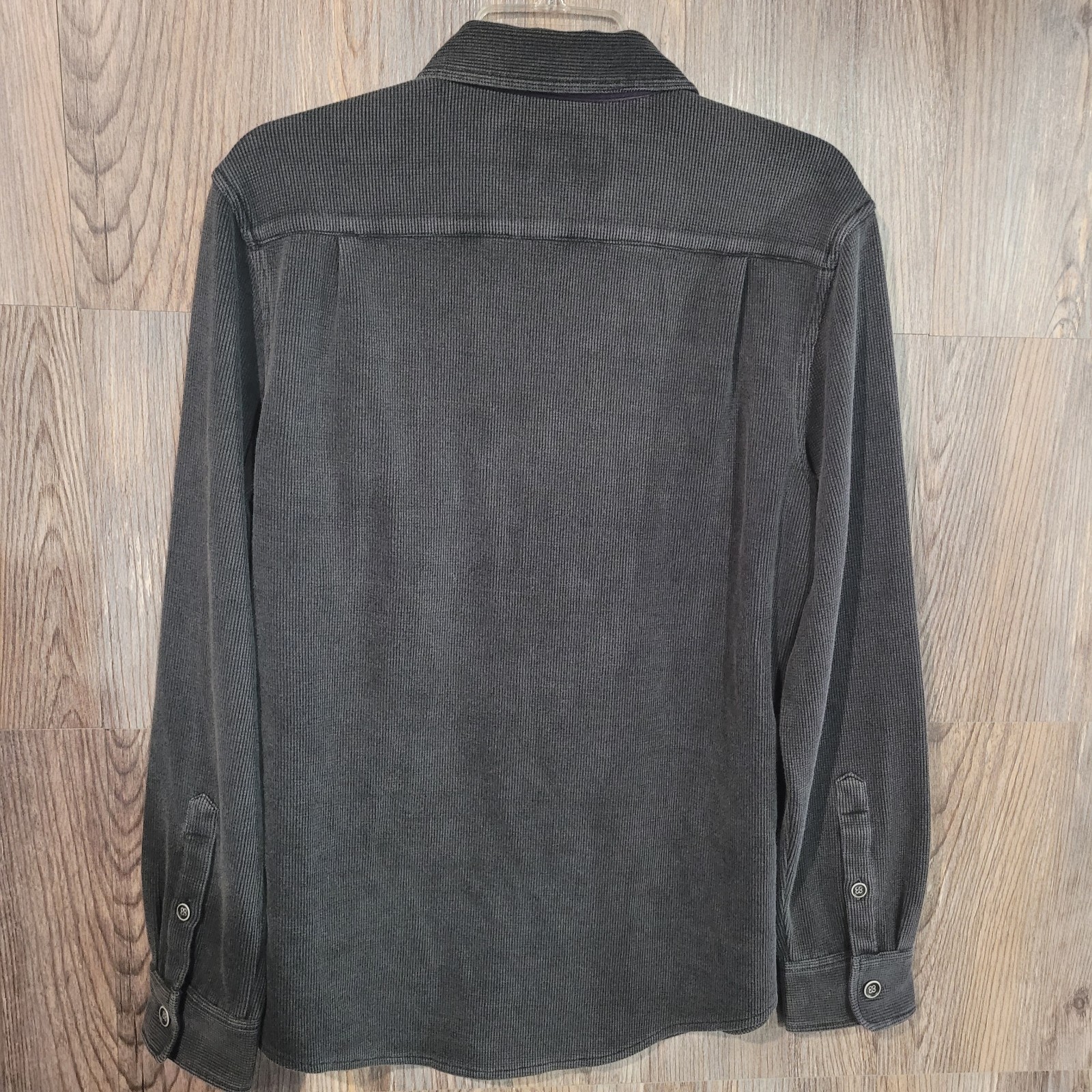 32 Bar Blues Rib Knit Long Sleeve Shirt-Jac Size S Weathered Black ...