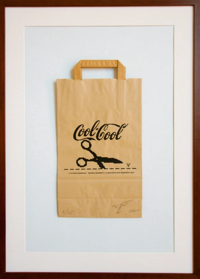 PETRUS WANDREY - MULTIPLE, Tüte / Siebdruck COOL COOL , signiert 3/25.
