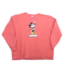 Vintage Disney Store Red Retro Minnie Mouse Embroidered Sweatshirt XXL