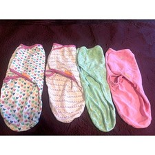 Lot Of 4 Summer Swaddle Me Adjustable Infant Wrap 7-14 lb Small/Medium Girls