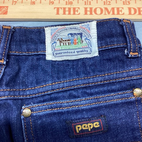 Pepe Jeans, Vintage 70s Pepe Denim Jeans Size 30 RARE!!!! Hemmed 26in Inseam Dark Wash