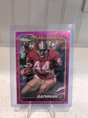 2024 Topps Chrome Magenta Speckle Refractor Tom Rathman 061/399 49ers #181 