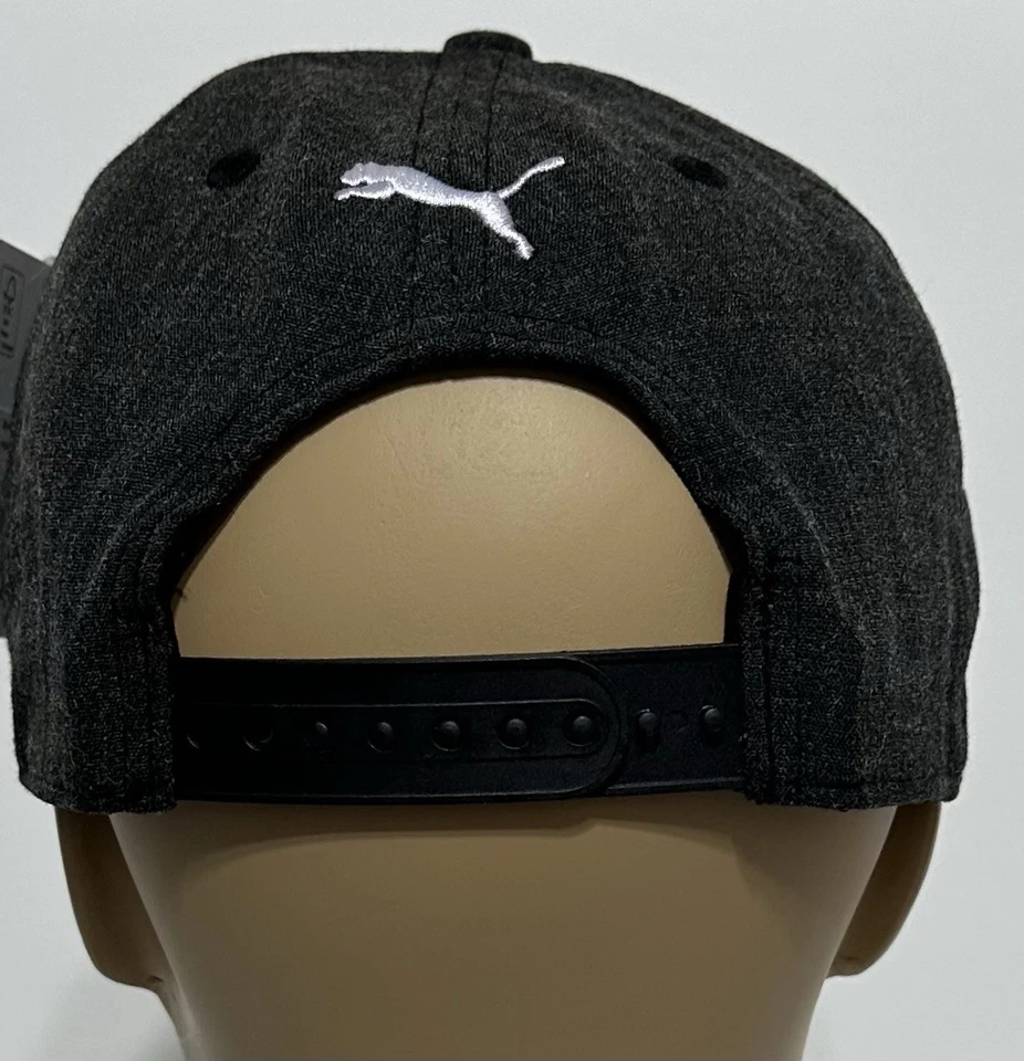 Мужская бейсбольная кепка Puma из полиэстера — угольно-серая/белая — застежка-кнопка один размер - Изображение 4 из 4