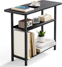 SLEEPING LAMB Side Table for Living Room, 3-Tier End Small Black 