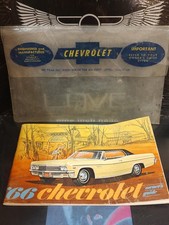 Vintage 1966 Chevrolet Impala Booklet Manual Custom Features Maintenance Log Bag
