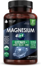 Magnesium Glycinate 4-in-1 Complex 381mg Elemental | 120 Vegan Capsules UK 0.48 per thousand milligrams