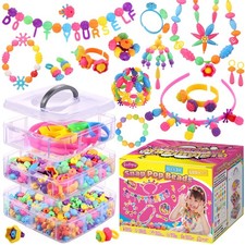 Pop Beads, 500 Pcs Jewelry Making Kit for Girls 4-6, Arts and Crafts for 3 4...