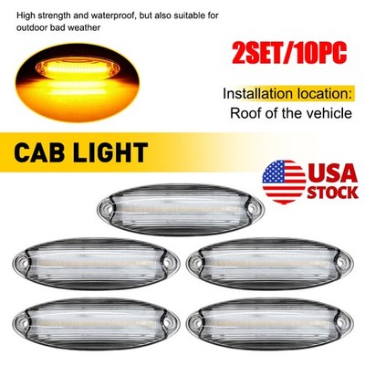 10x Clear Lens LED Roof Clearance Marker Light Fit 2008-on Freightliner Cascadia