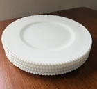 VTG Westmoreland Milk Glass Beaded Edge 10 1/2 in. Dinner Plates Set of 4 EUC