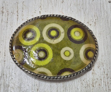 Vintage Retro Groovy Psychedelic Hippie Belt Buckle Geometric Pattern Circles