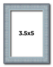 Photo Size Textured Blue Picture Frame - UV Acrylic, Backing, Hanging Hardware
